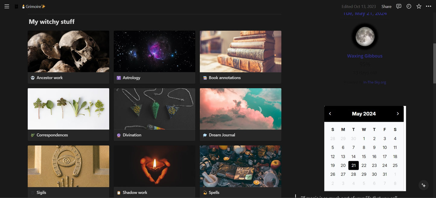 Notion Grimoire Template